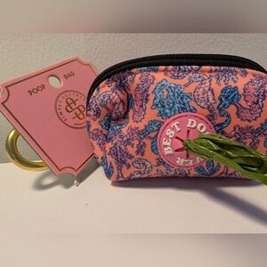 Simply Southern Poop Bag Holder Set - Preppy Coral & Seahorse Print Host Pick!